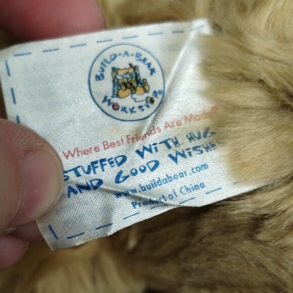 Build A Bear BABW Retired Vintage Tan Shaggy Furry Fuzzy Teddy Bear Brown Nose - Picture 6 of 8